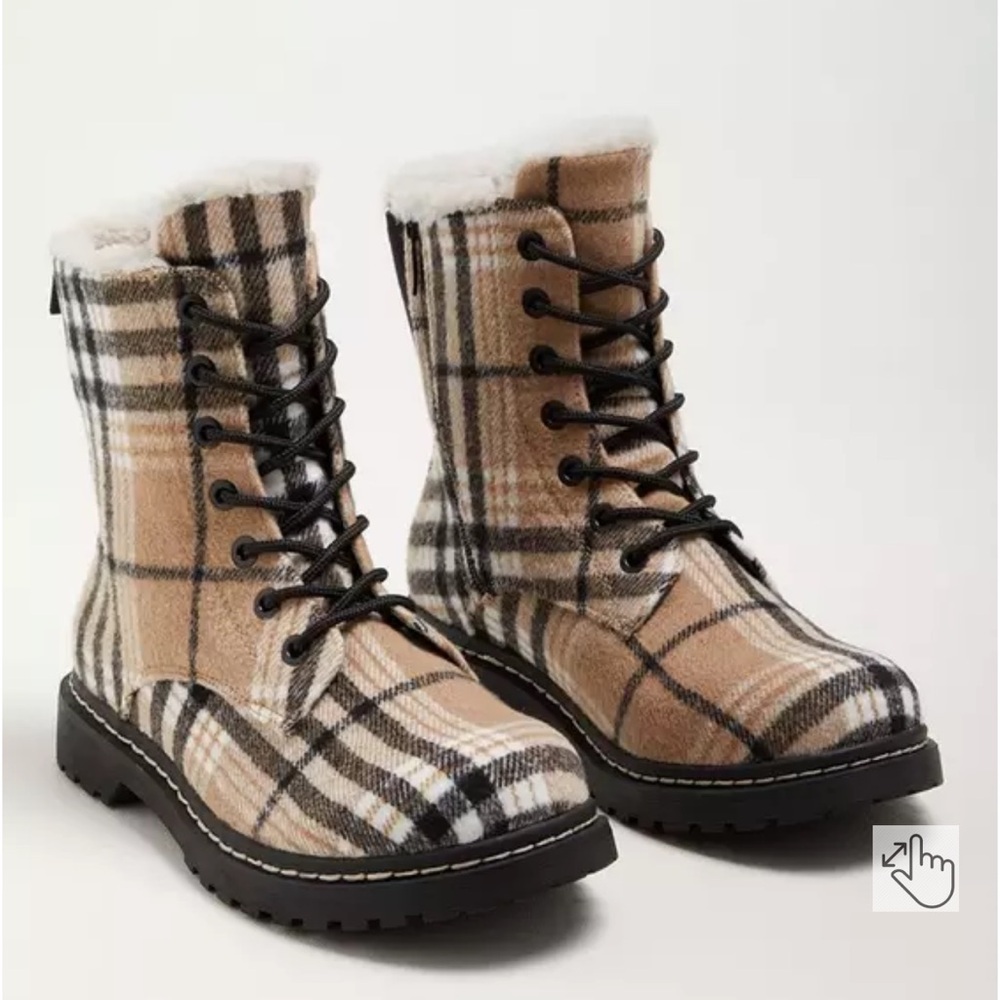 Torrid Fabric Plaid Boots